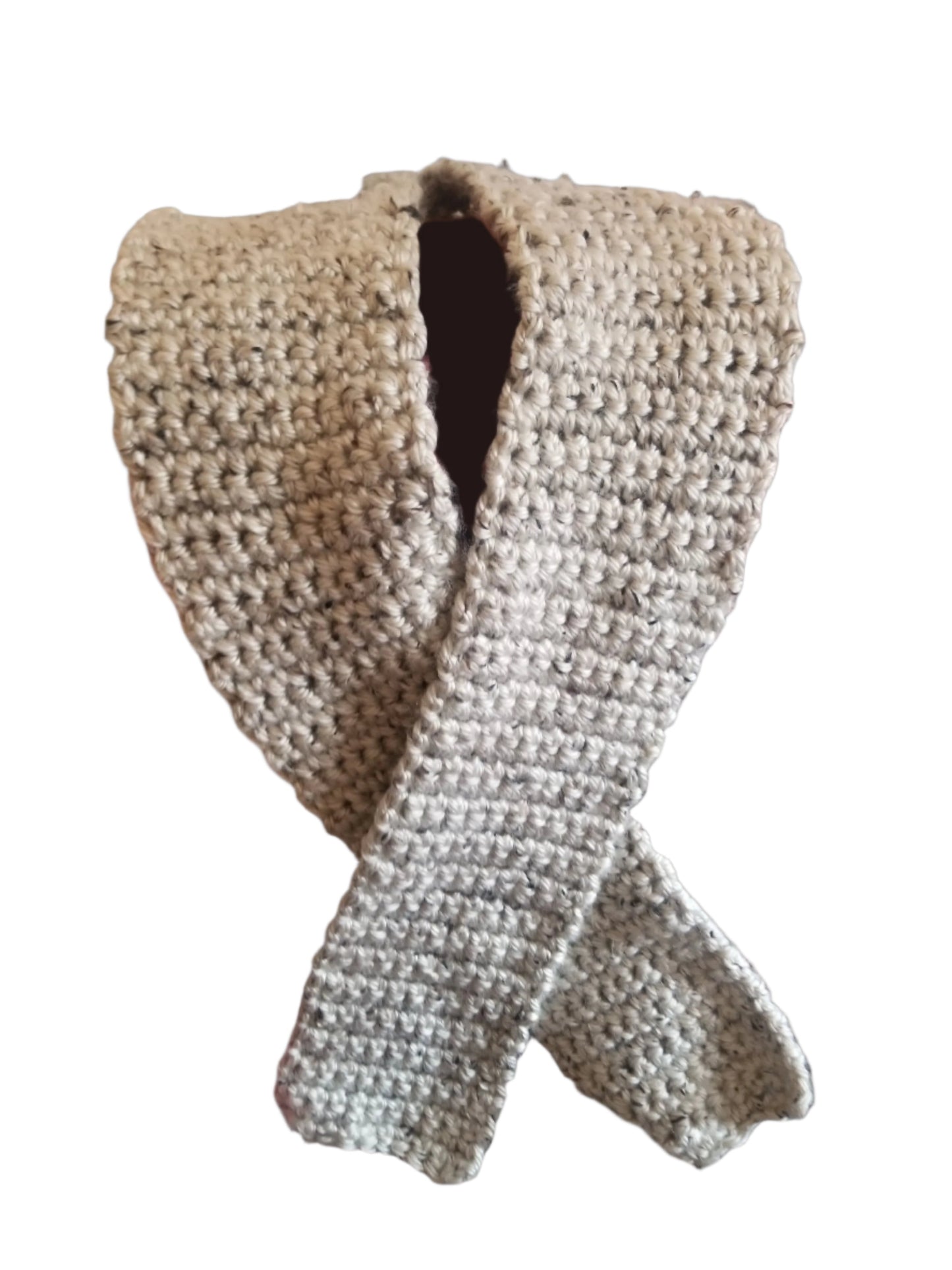 Embracer-Luxurious Beige Crocheted Scarf